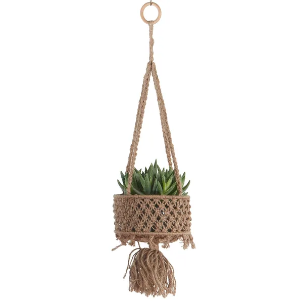 Primitive Hanging Utility Basket Jute Single Tier