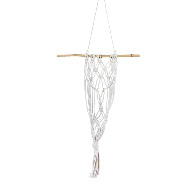 Primitive Macrame Wall Planter Antique White