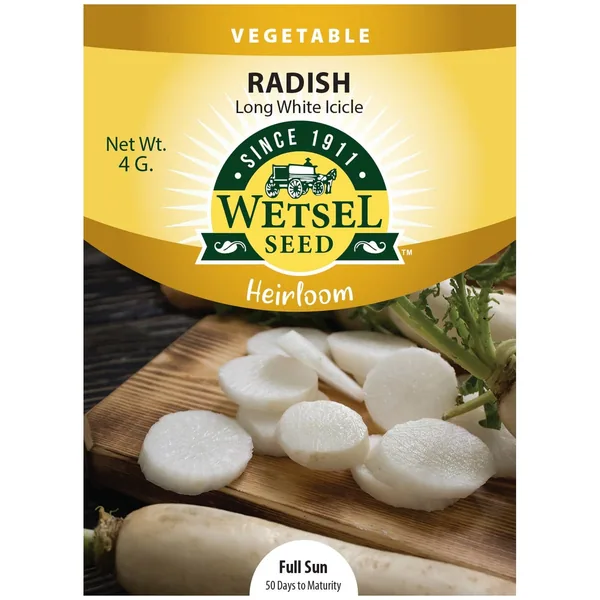 Radish, Heirloom Long White Icicle 3.5 Grams