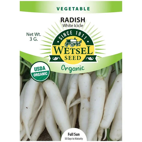 Radish, Organic White Icicle 3 Grams