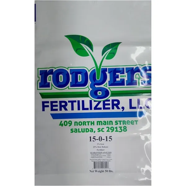 Rodgers 50 lbs 15-0-15 3% FE 25% SCU Fertilizer - Image 2