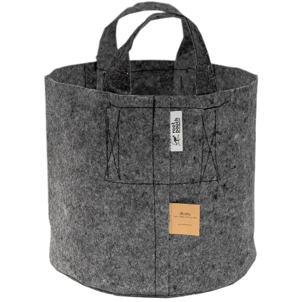 Root Pouch #03 w/ Handle Grey Natural Blend 3gal Fabric Pot - Image 2