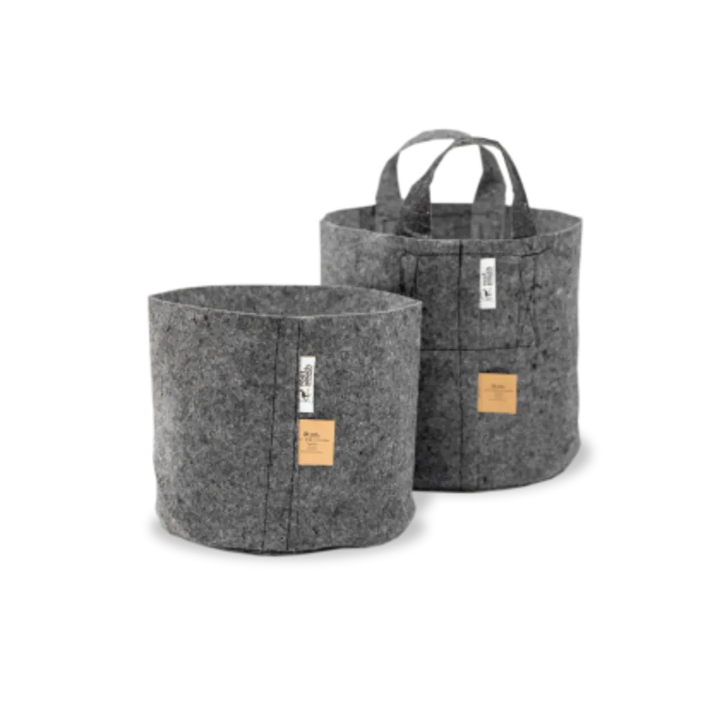 Root Pouch #07 w/ Handle Grey Natural Blend 7gal Fabric Pot - Image 2