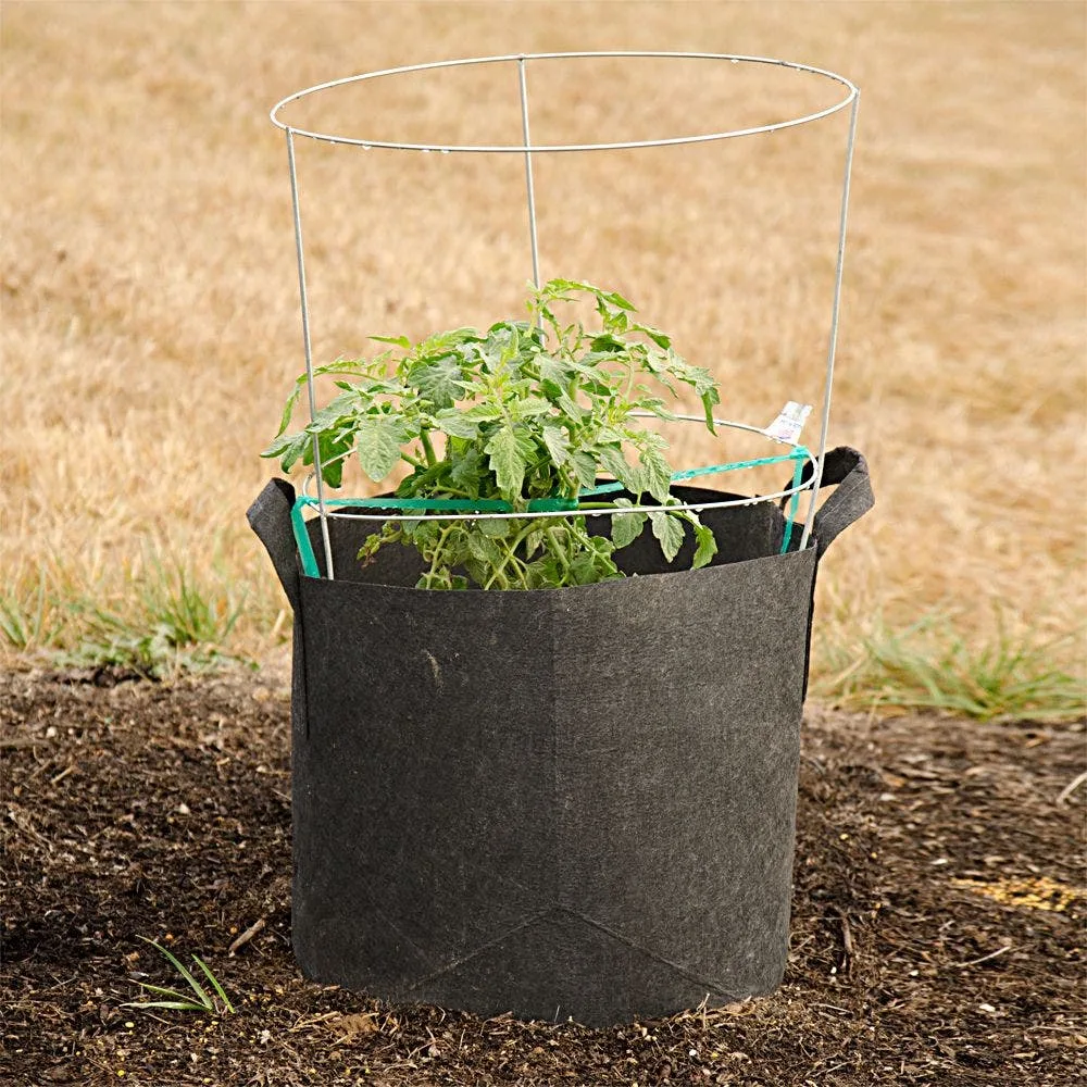 Root Pouch #10 w/ Handle Grey Natural Blend 10gal Fabric Pot - Image 2