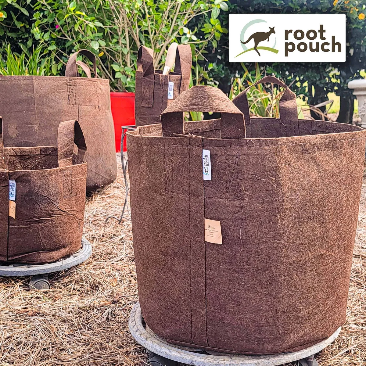 Root Pouch #15 w/ Handle Brown Multi Use 15gal Fabric Pot - Image 2