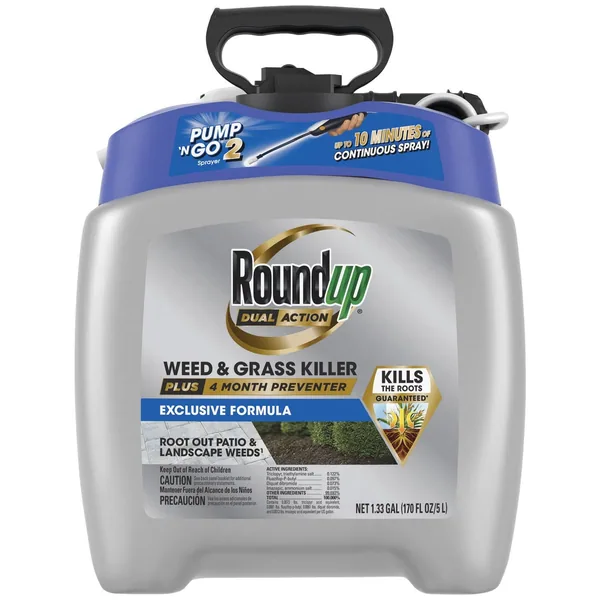 Roundup 1.33gal Dual Action Weed Grass Kill Preventer Pump N Go