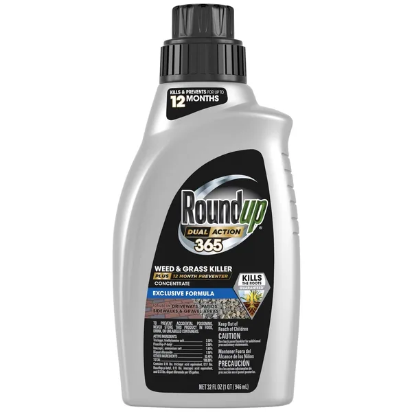 Roundup 32oz Dual Action 365 Weed Killer Preventer Concentrate