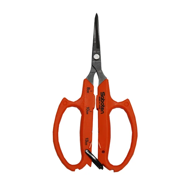 Saboten PFAS-Free Fluorine Coated Curved Blade Automatic Trimming Scissors, Orange (PT-21)