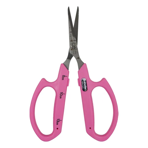Saboten Stainless Steel Angled Blade Trimming Scissors, Pink (PT-13)