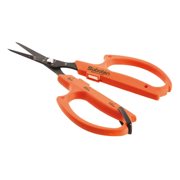 Saboten Stainless Steel Straight Blade Extra Slim Automatic Trimming Scissors, Orange (PT-15)