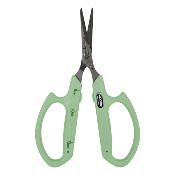 Saboten Stainless Steel Straight Blade Trimming Scissors, Green (PT-12)