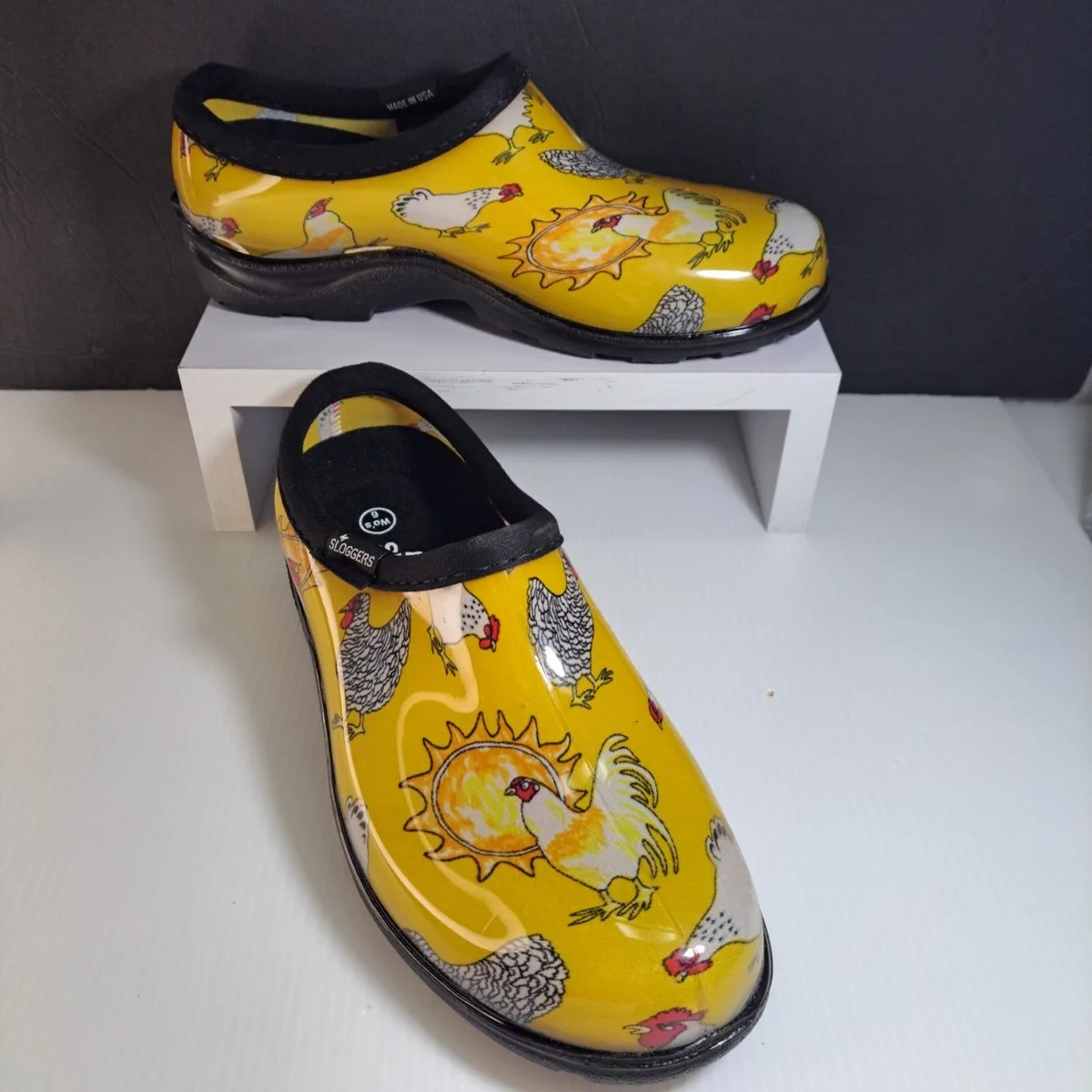 Sloggers Womens Shoe Chicken Print Yellow Size 8 - Image 2