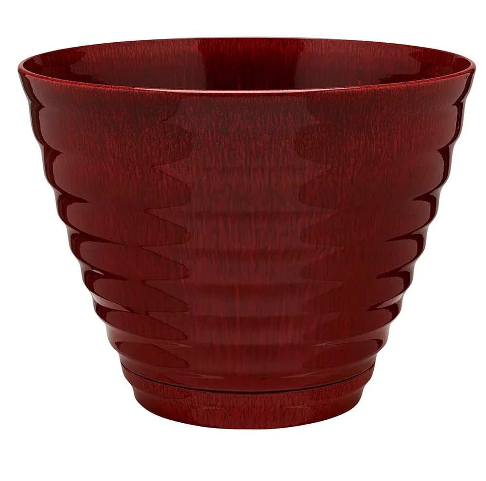 Southern Patio 16" Beehive Planter With Saucer Red Splatter - Image 2