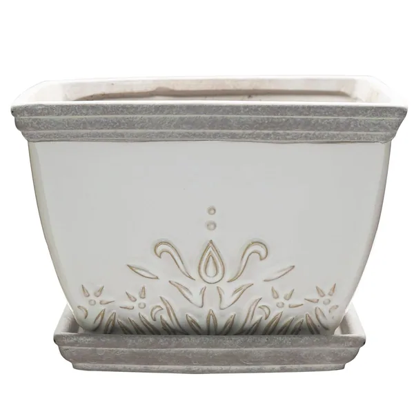 Southern Patio Brentwood Planter White Finish