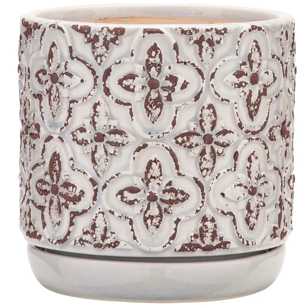 Southern Patio French Rustic Planter White Finish
