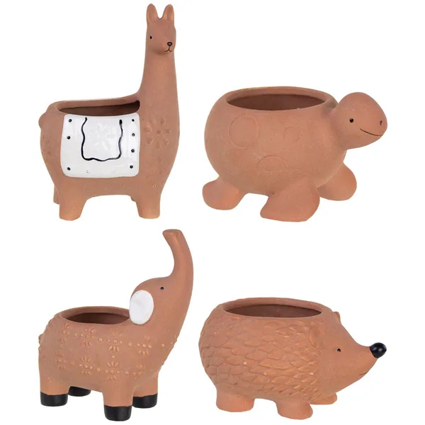 SSI 12pc Miniature Animal Planters Terracotta Assortment