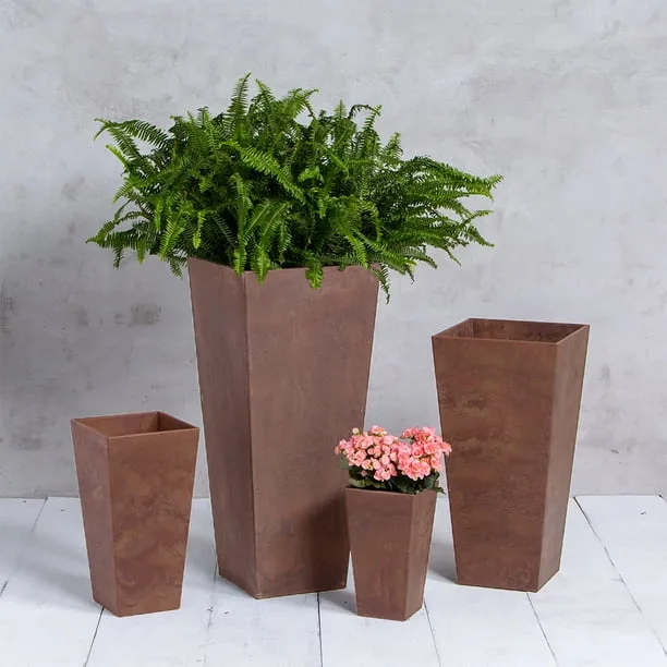 StoneArt Ella 27.5" Tall Planter Rust - Image 2