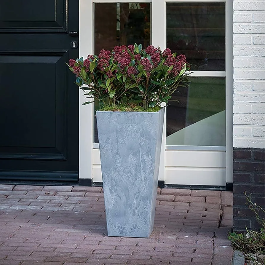 StoneArt Ella 27.5" Tall Planter White - Image 2