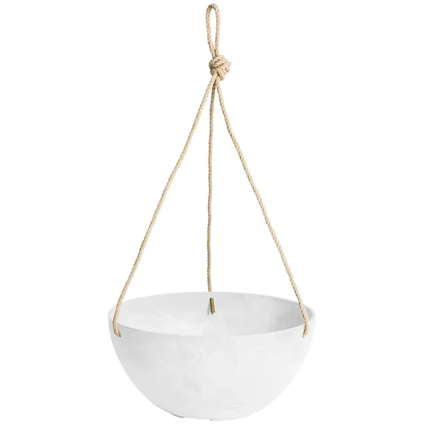 StoneArt Napa Hanging Bowl w/ Rope White