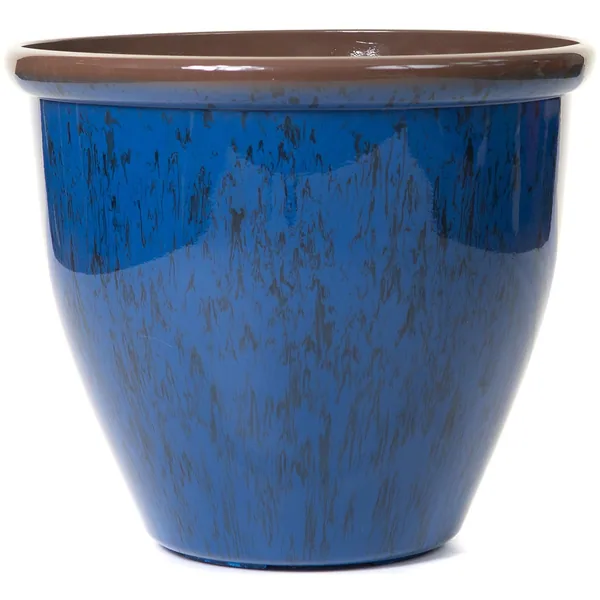 Sun Ceramica Running Glaze Planter Blue