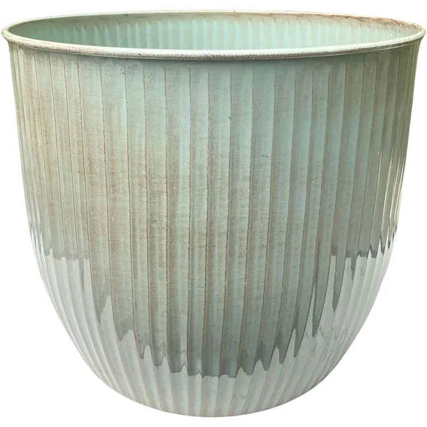Sun Ceramica San Miguel Metal Pot Green