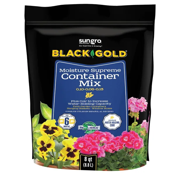 Sun Gro Horticulture Black Gold Moisture Supreme Container Mix 8qt
