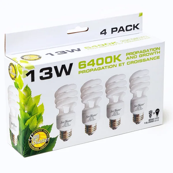 Sunblaster 13W CFL 6400K 4 Lamp Pack
