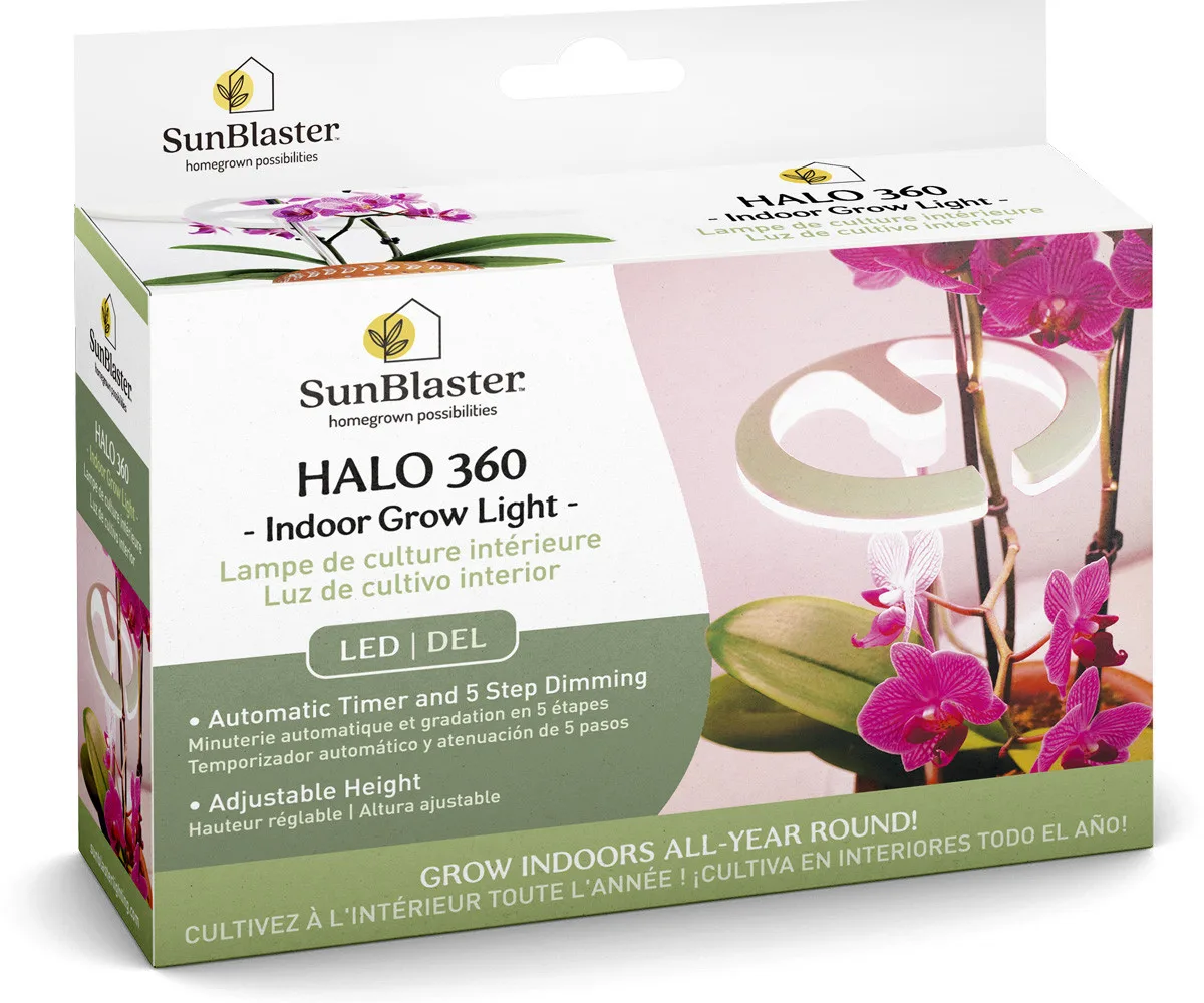 SunBlaster Halo 360 LED Plant Light, w/ USB Adaptor and Timer - Image 2