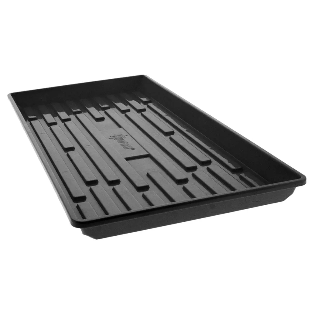 Sunpack 1020 Heavy Duty Shallow Tray, Black w/Hole - Image 2