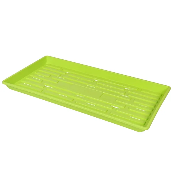Sunpack 1020 Heavy Duty Shallow Tray, Lime Green w/Hole