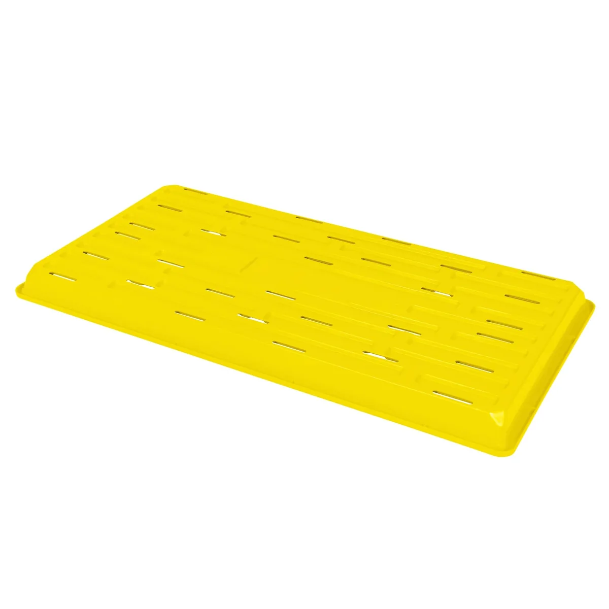 Sunpack 1020 Heavy Duty Shallow Tray, Yellow w/Hole - Image 2