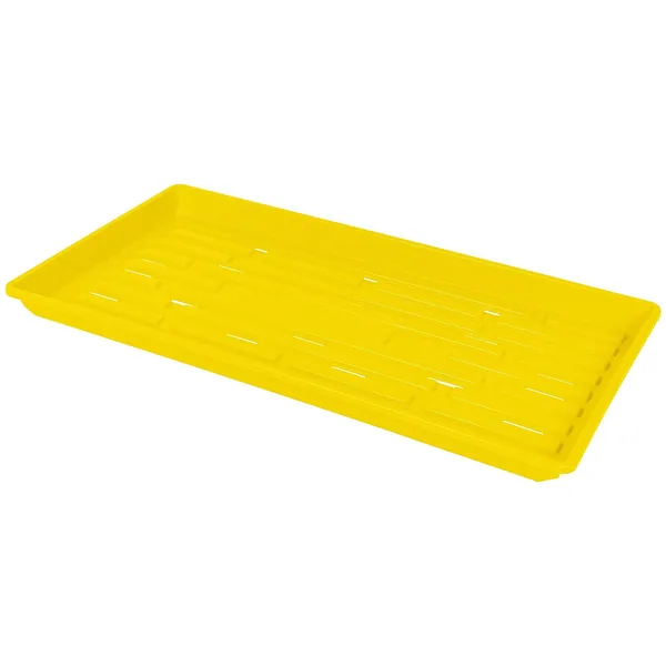 Sunpack 1020 Heavy Duty Shallow Tray, Yellow w/Hole