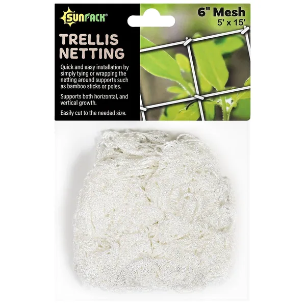 Sunpack 5'x15' Woven Trellis Netting 6" Mesh