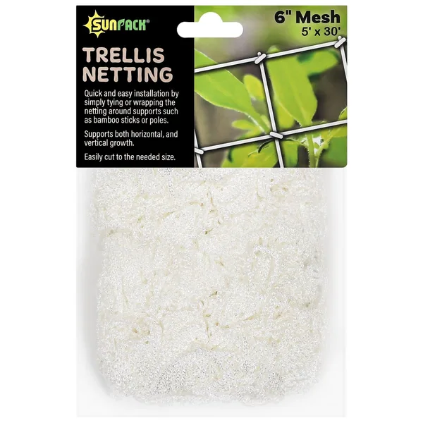 Sunpack 5'x30' Woven Trellis Netting 6" Mesh