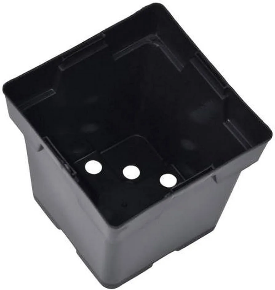 Sunpack 5" x 5" Heavy-Duty Square Pot, Black - Image 2