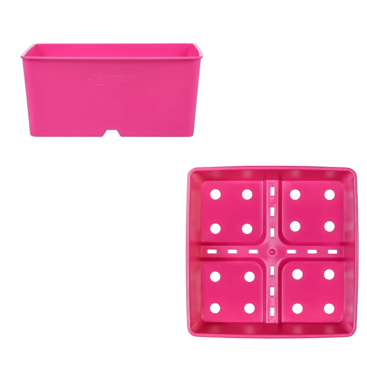 Sunpack 5"x5" Heavy Duty Square Pot, Magenta - Image 2