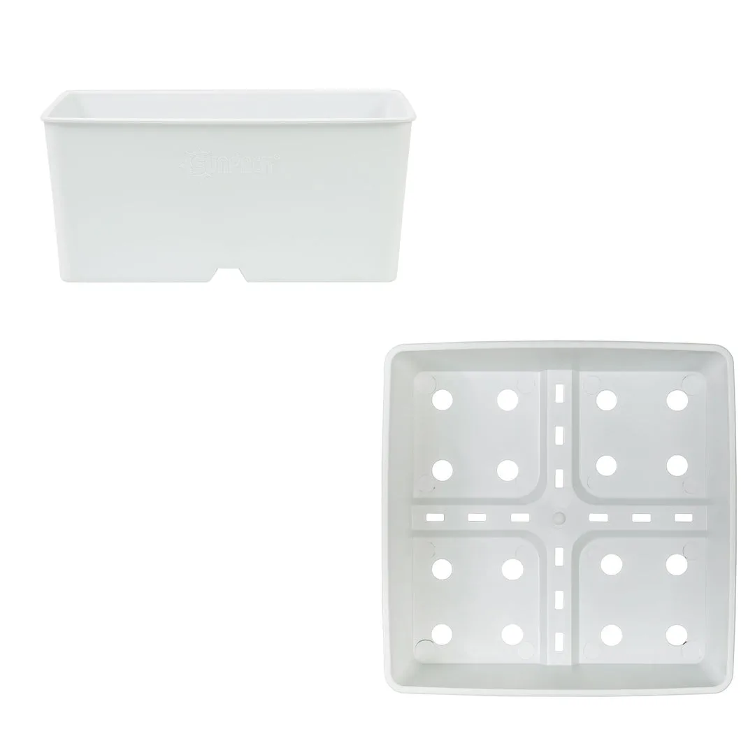 Sunpack 5" x 5" Heavy-Duty Square Pot, White - Image 2