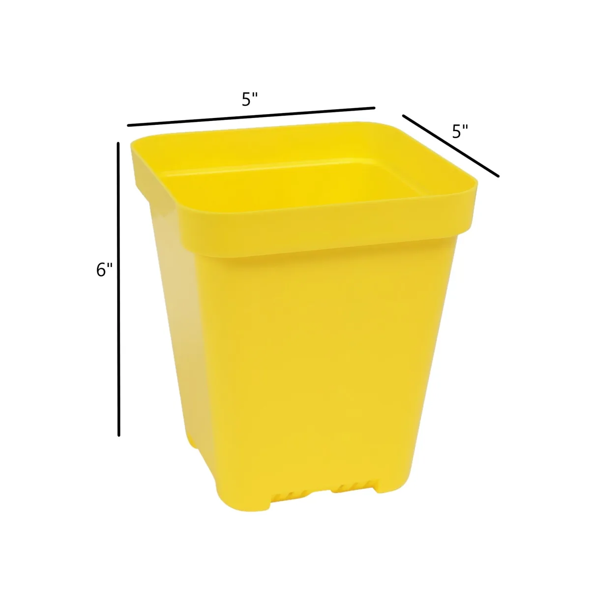 Sunpack 5"x5" Heavy-Duty Square Pot, Yellow - Image 2