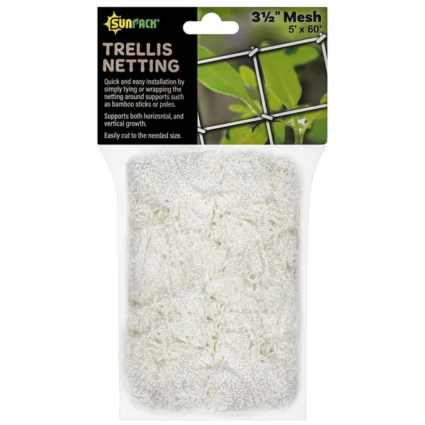 Sunpack 5'x60' Woven Trellis Netting 3.5" Mesh