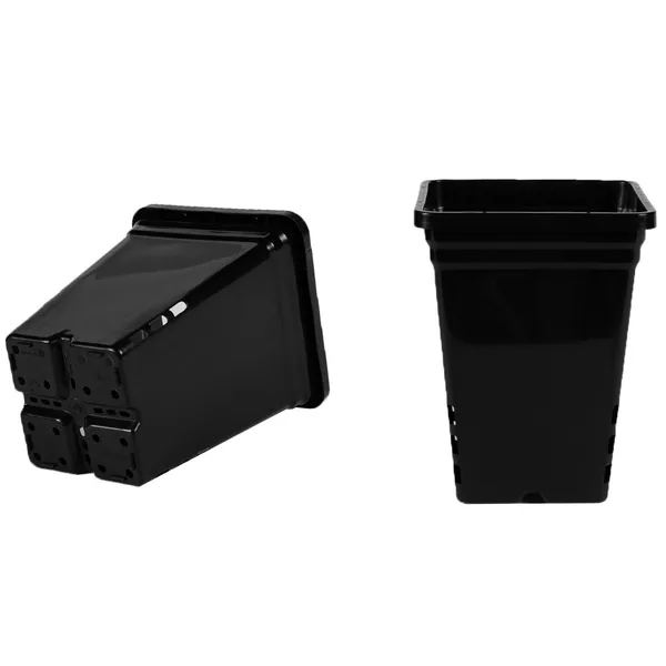 Sunpack 7" x 7" Square Pot, Black (9" Tall)
