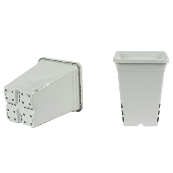 Sunpack 7"x7" Square Pot White, 9" Tall