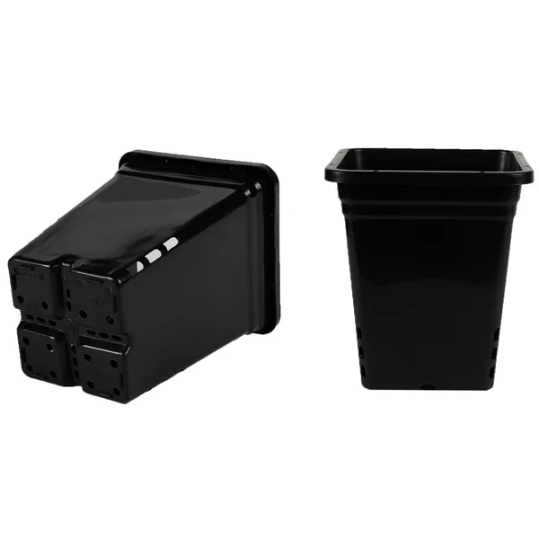 Sunpack 9"x9" Square Pot, Black 10" Tall