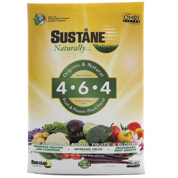 Sustane 20 lbs 4-6-4 Flower Veg Plant Food
