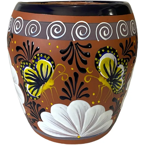 Talavera 11"Hx9.5"W Bella Especial Ovalo Pot Barro