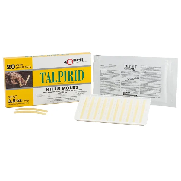 Talpirid Mole Bait Worm Shaped Baits 20 Worms Per Box (800 bx per pl) Gummy Worm