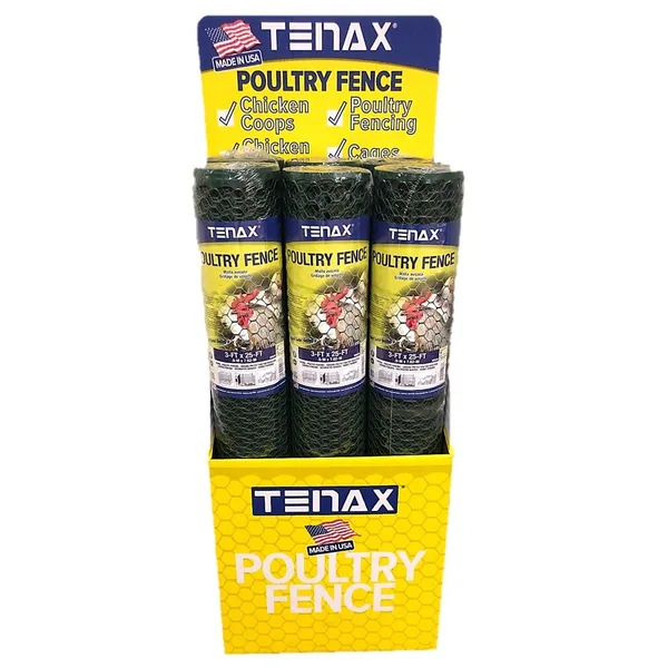 Tenax 6pc 3'x25' Poultry Fence Green.75"x.75" Mesh