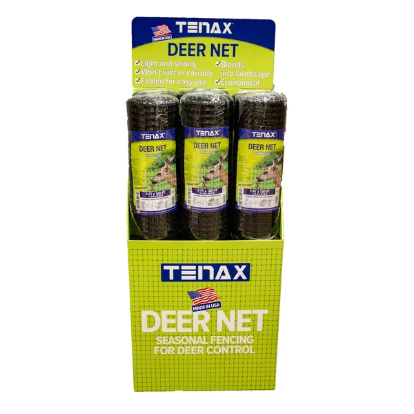 Tenax 6pc 7'x100' Deer Net Fold Black.63"x.75" Mesh