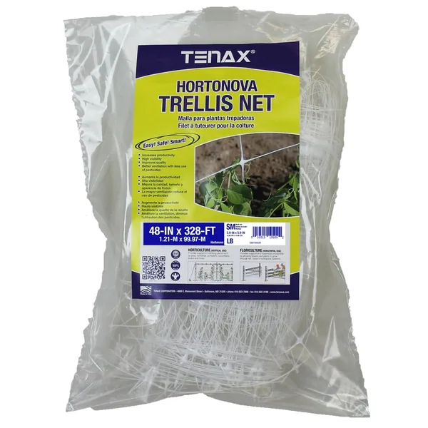 Tenax Corporation 48"x328' Plant Trellis Net Hortonova 5.9"x5.9" Mesh