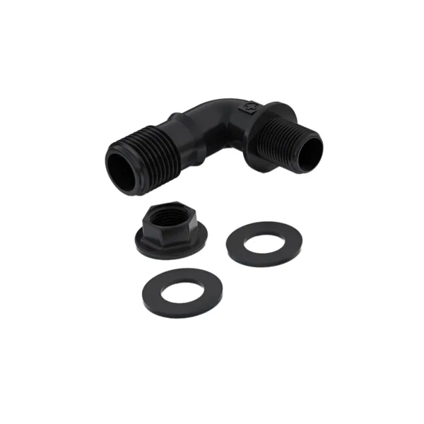 1/2" Elbow w/ Nut & Gaskets - 1/2" MPT or 3/4" Barb