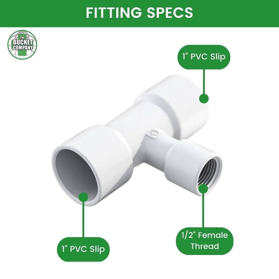 1/2" MPT - 1" PVC Slip Tee - Image 2